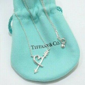 Tiffany & Co. Silver Loving Heart Arrow  Necklace